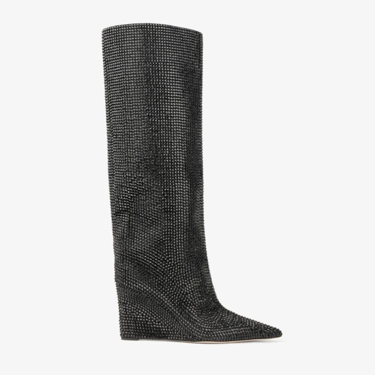 Women s Designer Boots Black Leather Boots JIMMY CHOO