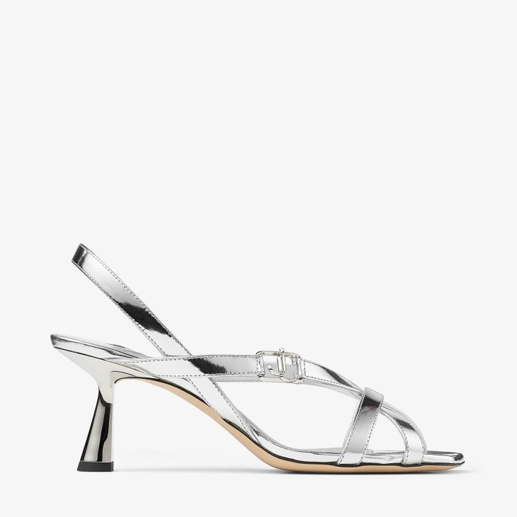 Latte Patent Leather Pointed Pumps with Pearl Embellishment | AURELIE 65 |  High Summer 2021 | JIMMY CHOO