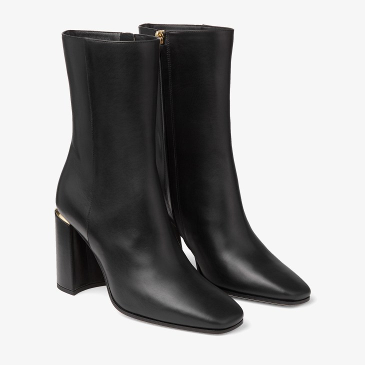 Nelly Lycra Heeled Ankle Boots in Black | ikrush