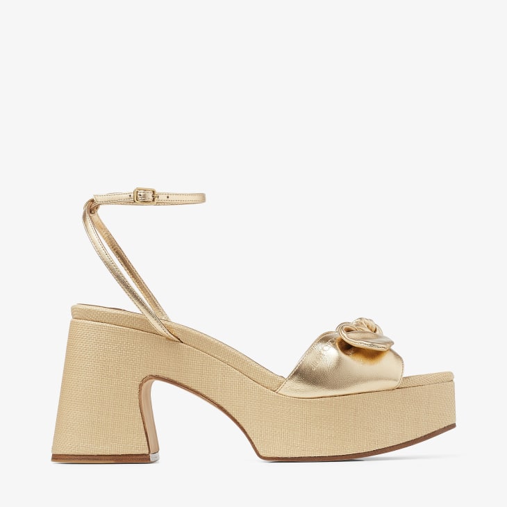 ASOS DESIGN Nation stiletto platform heeled sandals in rose gold | ASOS