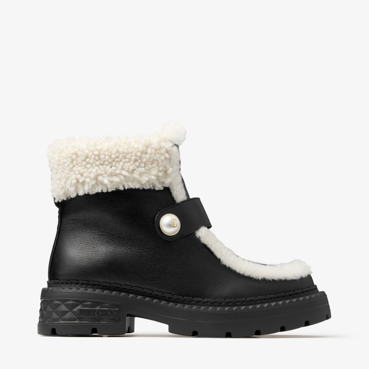 Women s Designer Boots Black Leather Boots JIMMY CHOO