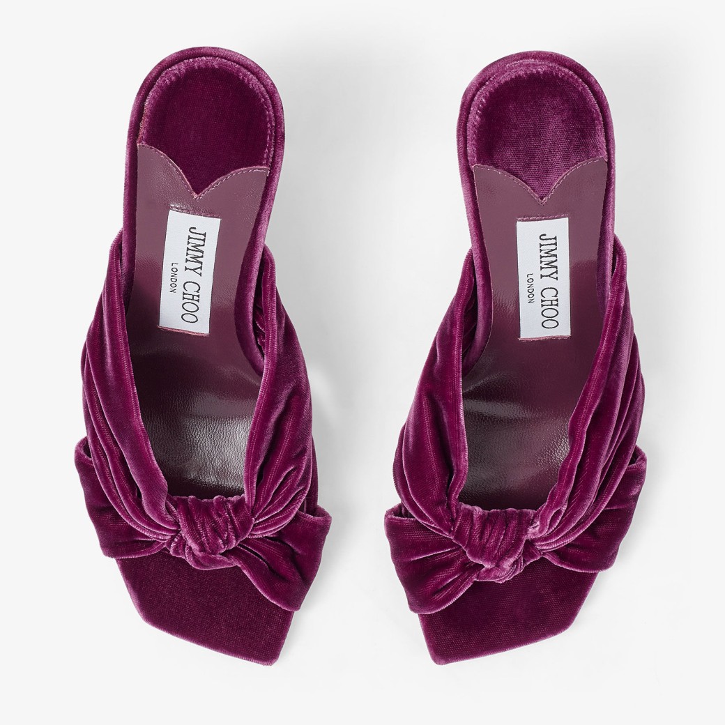 Pink velvet hot sale mules