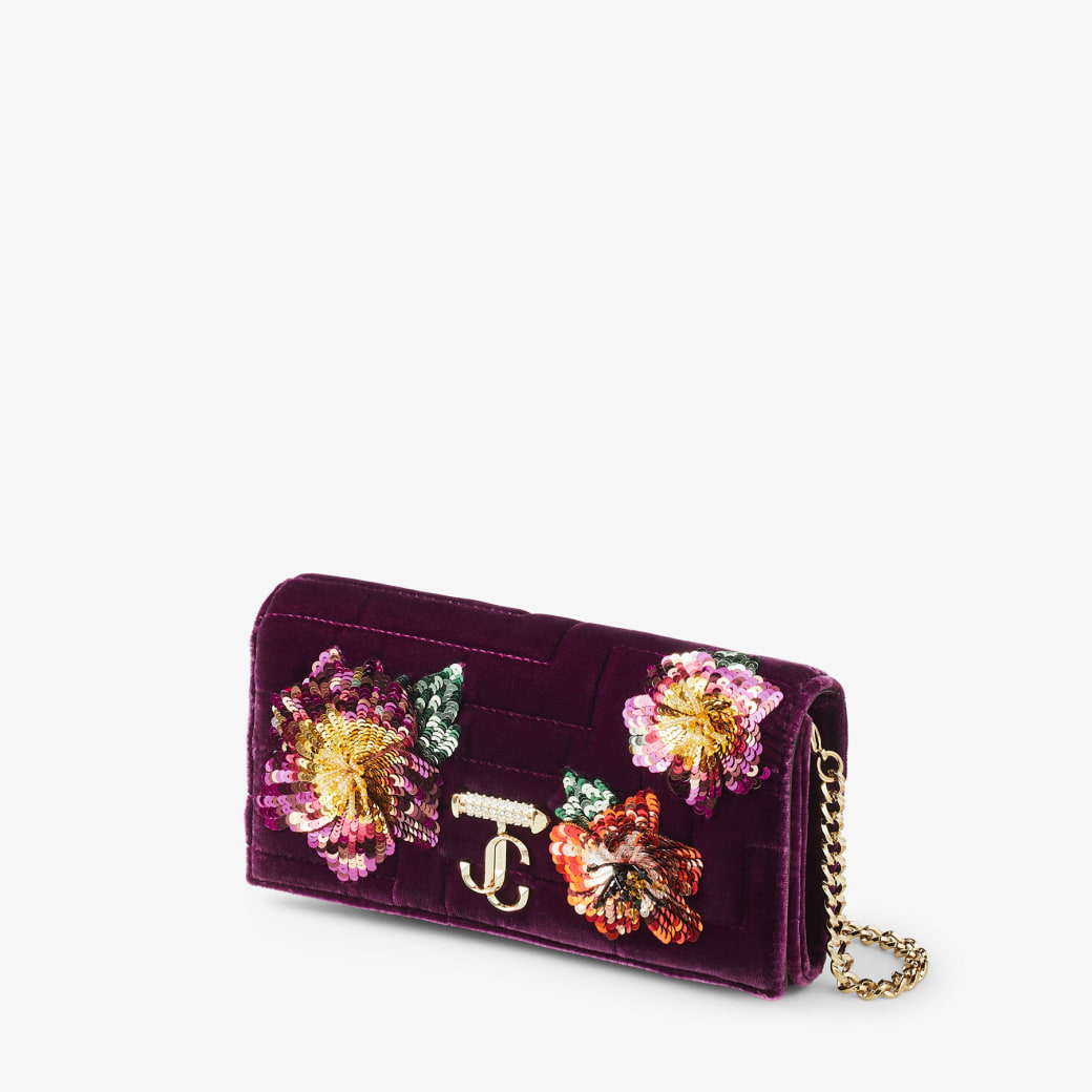 Gucci velvet wallet on deals chain