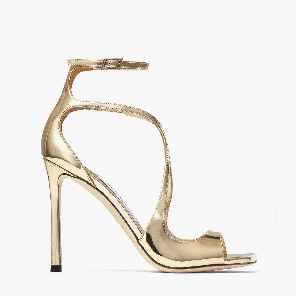 Jimmy Choo Talika 85 Snake-print Leather Crystal Chain Detail Pumps in  Metallic | Lyst