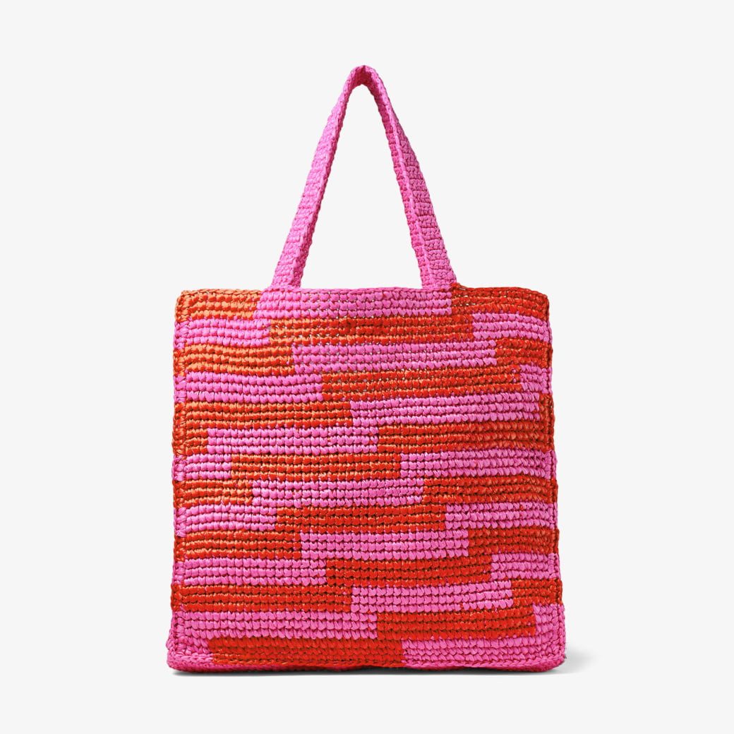 Fuchsia and Paprika Avenue Crochet Tote Bag | BEACH TOTE | Beach ...