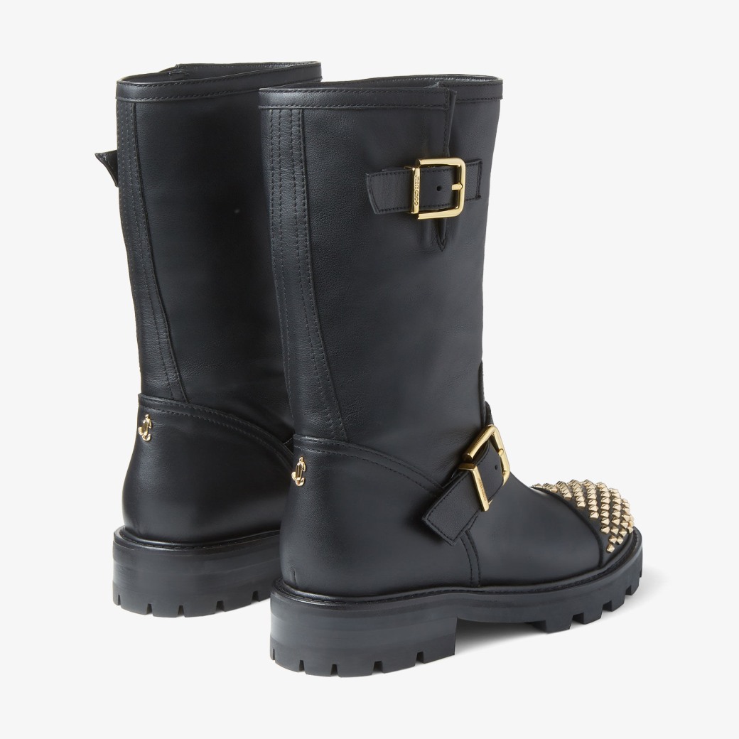 Studded leather sale biker boots