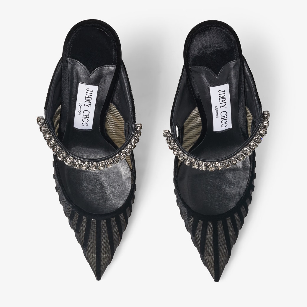 Black and sale white striped mules