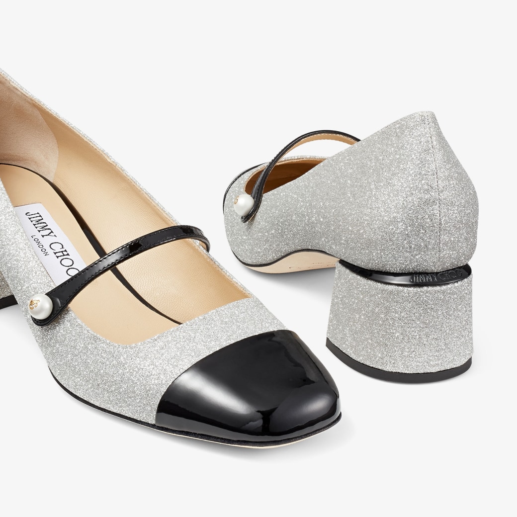 Silver jimmy choo store shoes
