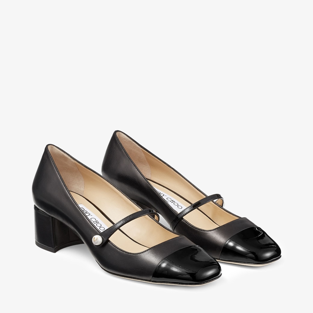Jimmy choo black leather pumps online