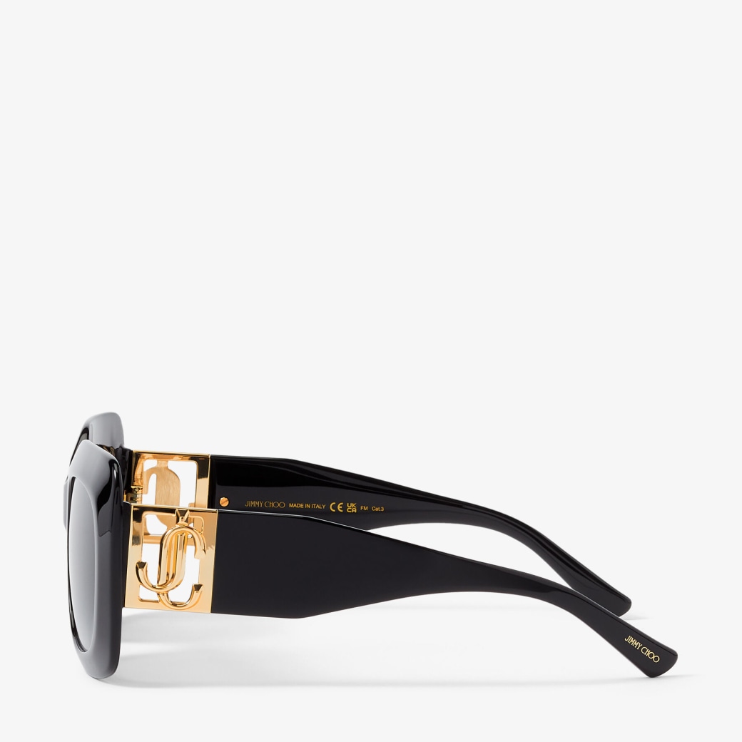 Black Square Frame Sunglasses with JC Emblem | GAYA/S