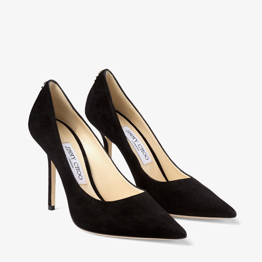 Jimmy choo black cheap suede heels