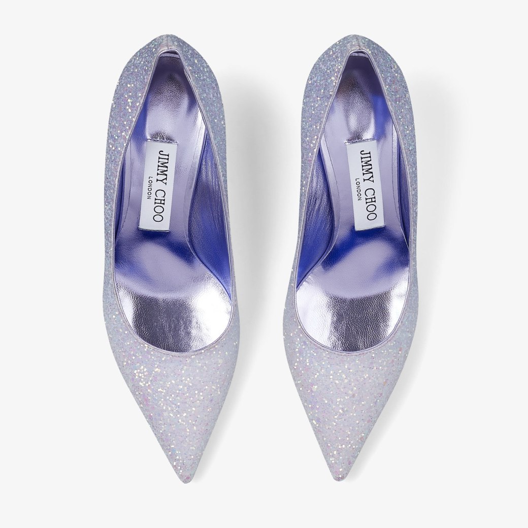 Jimmy choo silver glitter outlet heels
