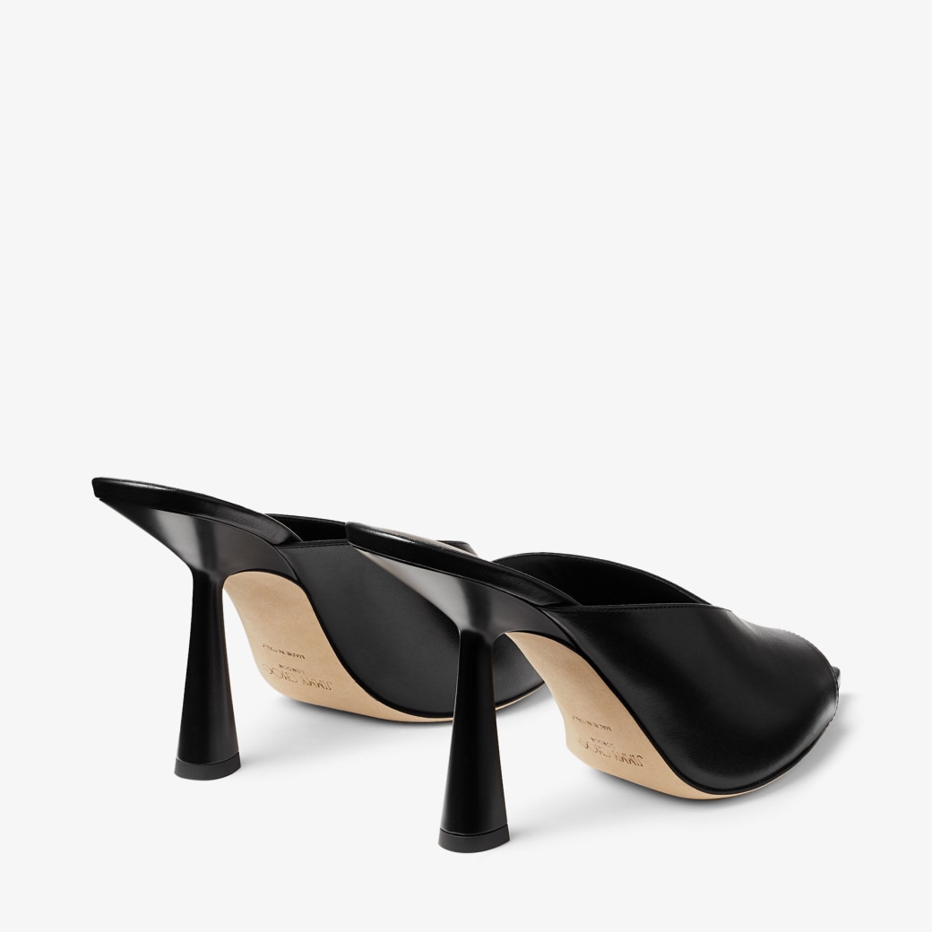 Pointy black mules hot sale