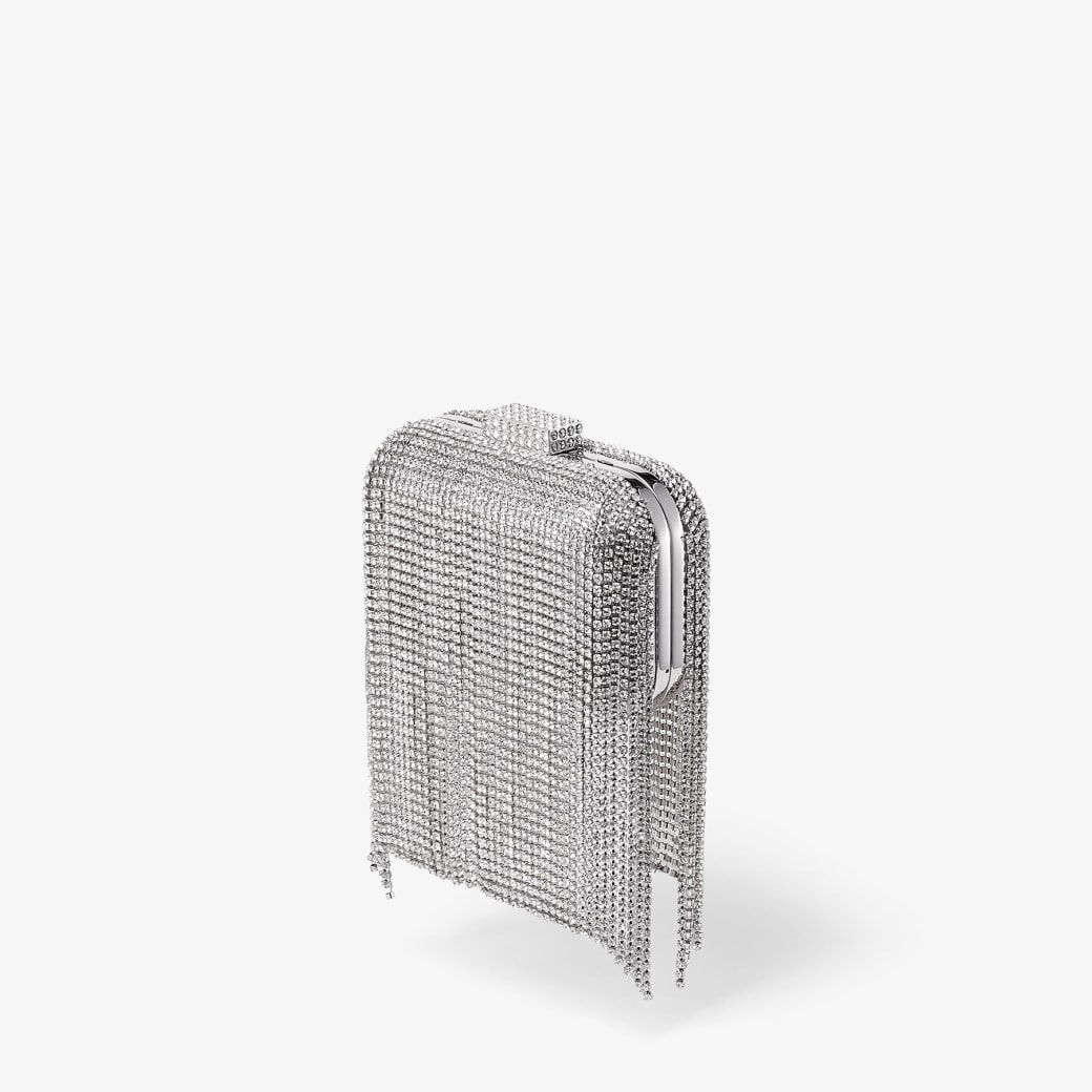 MICRO CLOUD Silver Crystal Mini Bag with Fringe Winter 2022