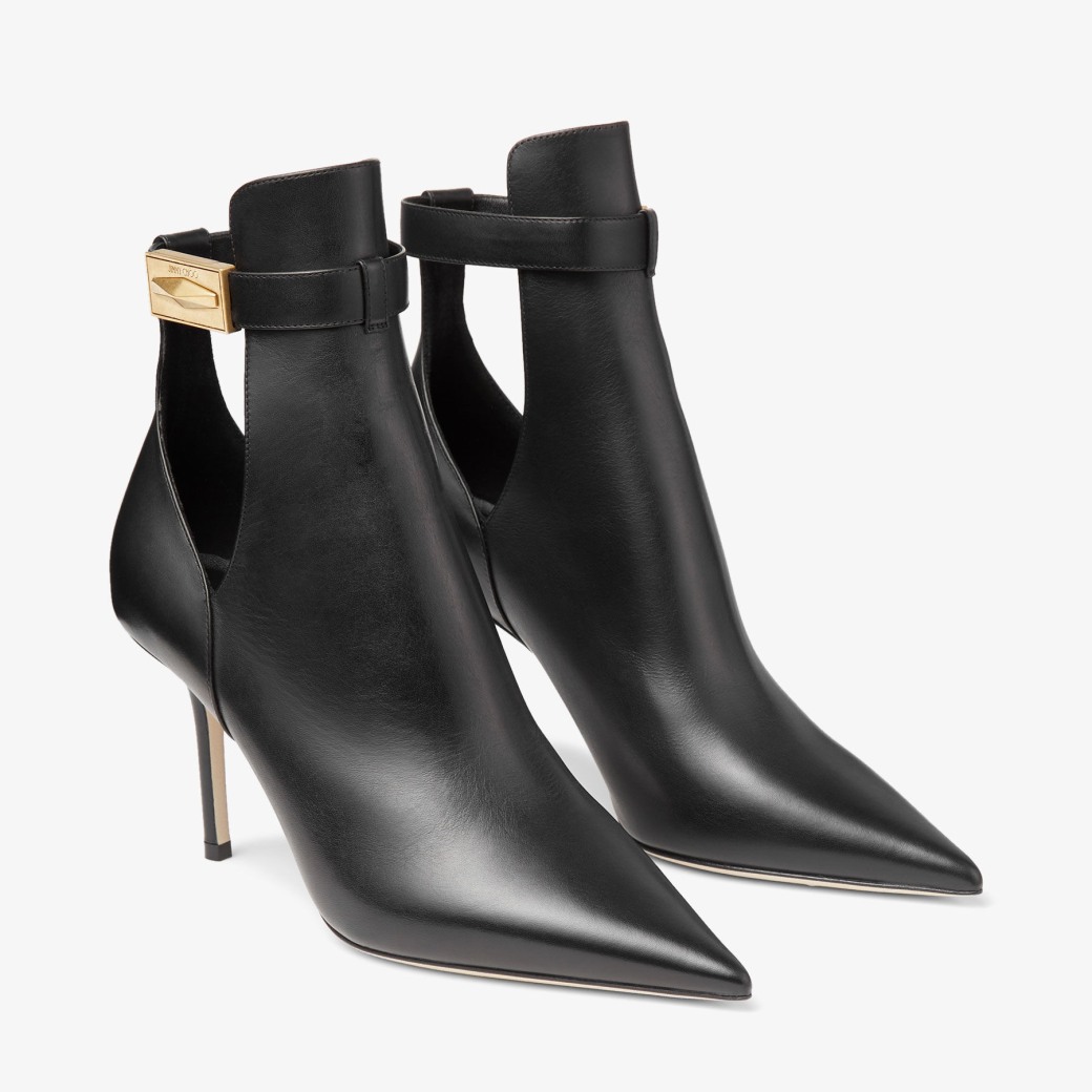 Stiletto leather ankle best sale boots