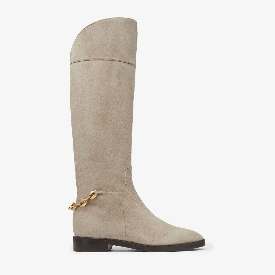 Taupe boots over the deals knee