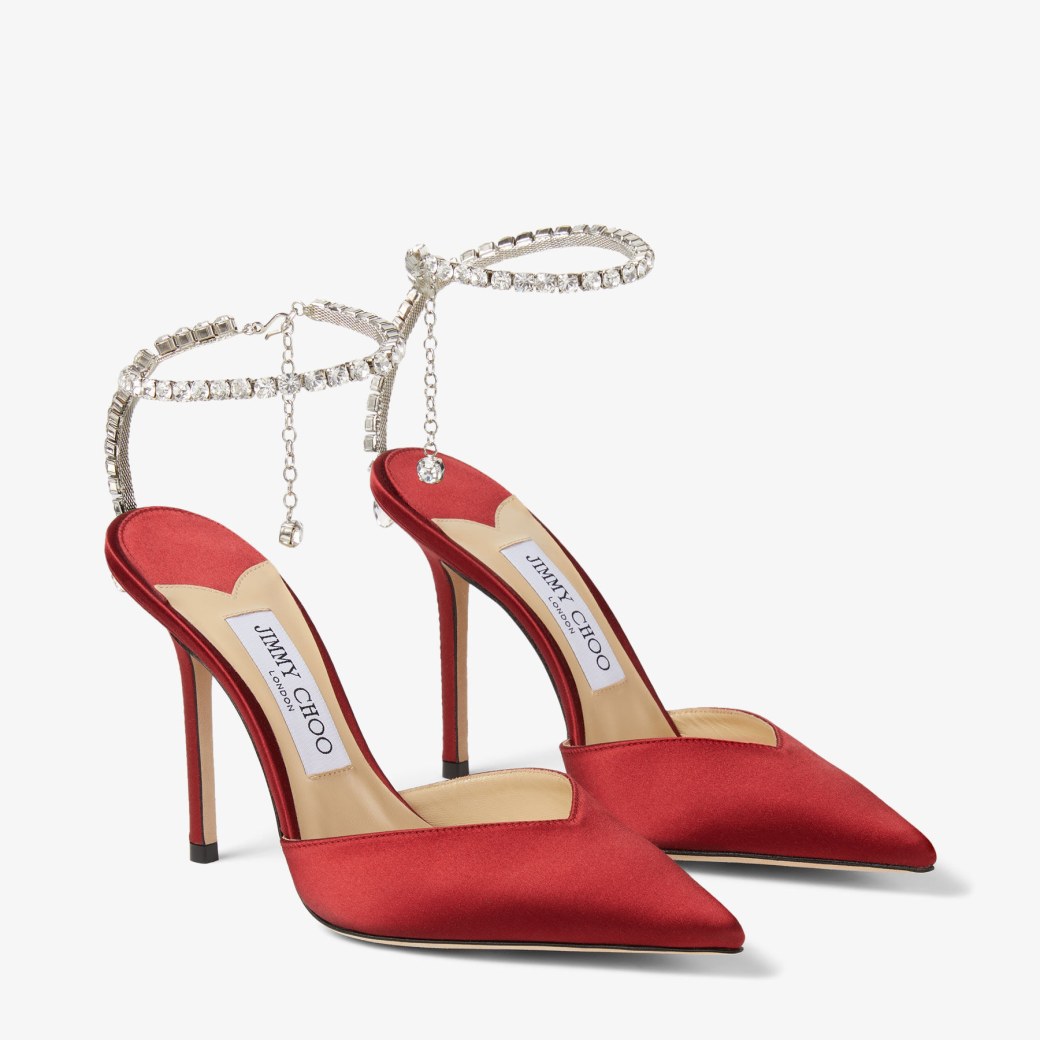 Jimmy choo red new arrivals crystal shoes