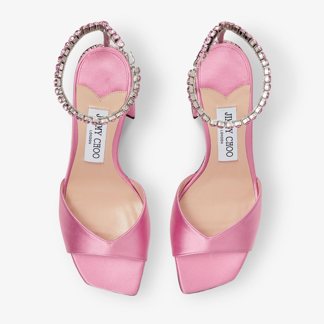 Pink shop satin sandals