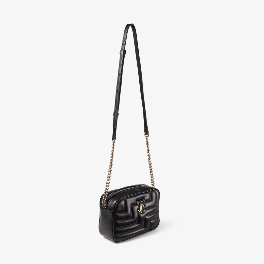 Black quilted camera bag store