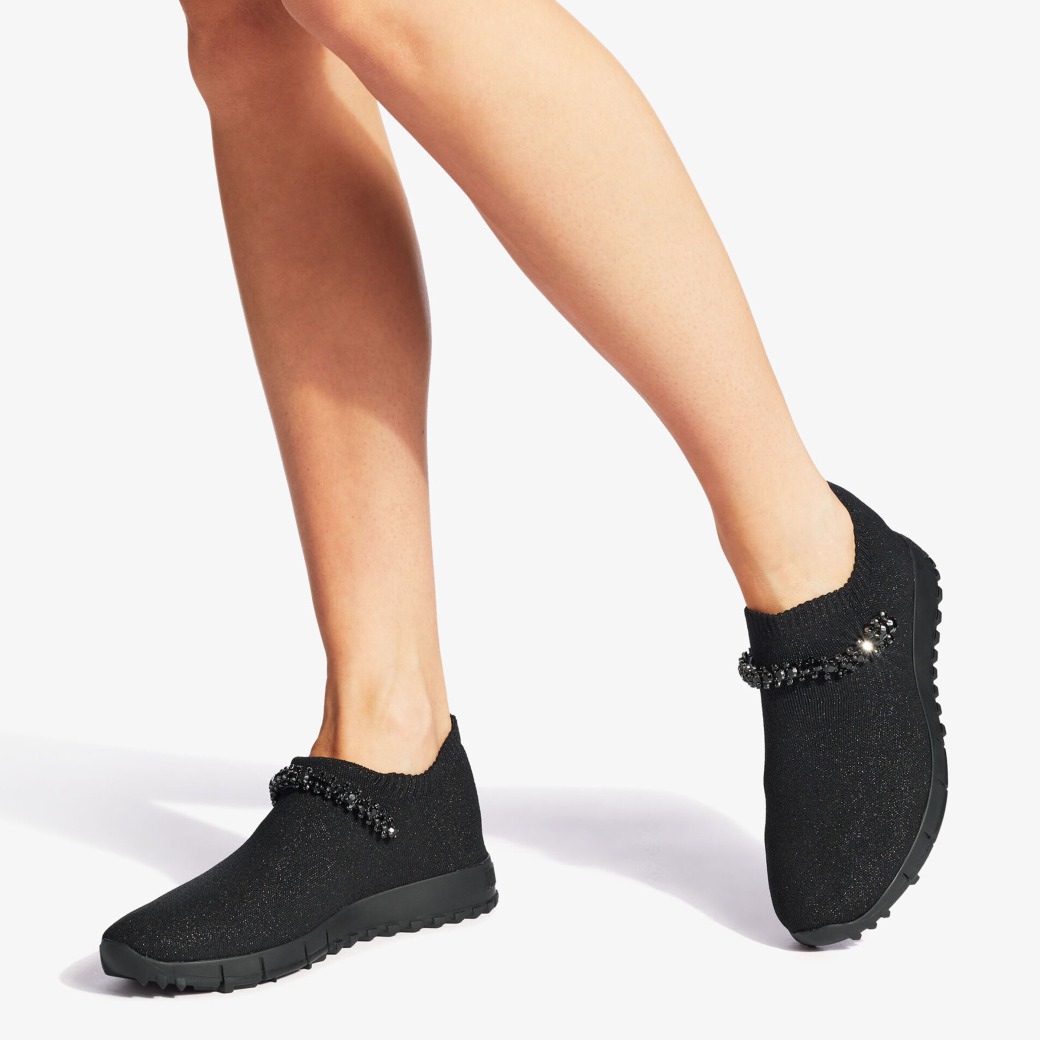 All black jimmy choo trainers 2025