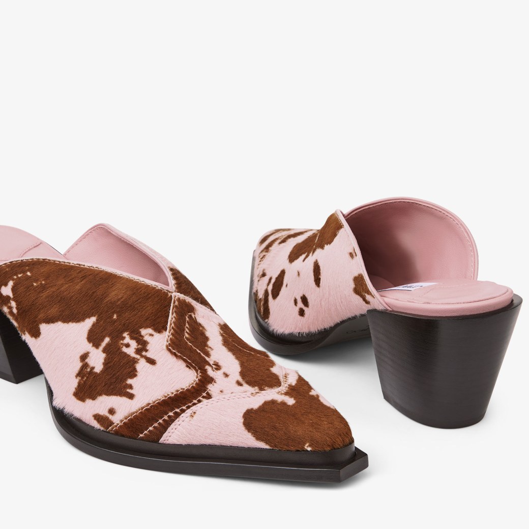 Cece Mule 60 | Rose カウプリントレザー・シューズ | ジミー チュウ