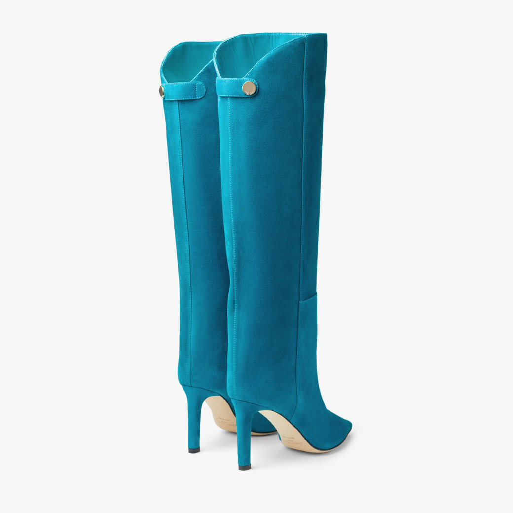 Turquoise knee high best sale boots