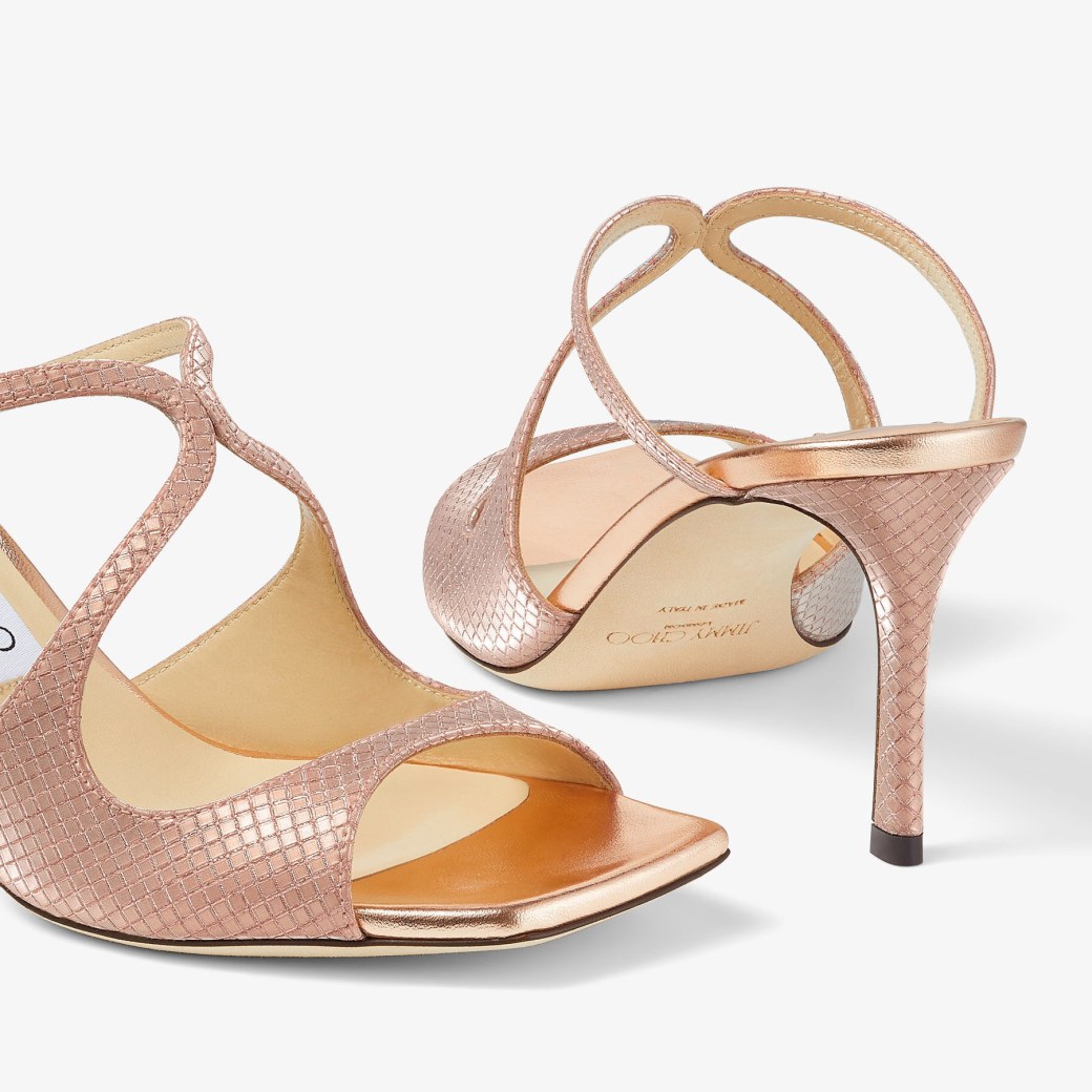ANISE 75 Ballet Pink Glitter Fabric Mules Summer Collection