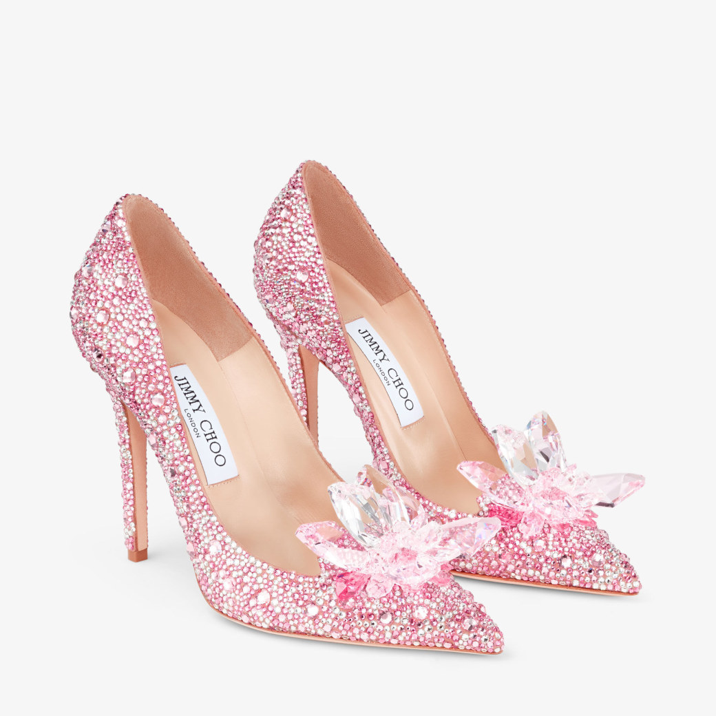 Rose Mix Crystal Covered Pointy Toe Pumps ARI Pre Fall 19 JIMMY CHOO