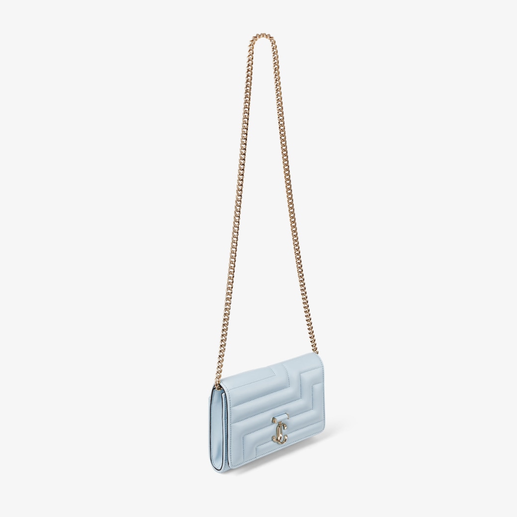 Avenue Clutch Ice Blue Avenue Nappa Leather Clutch Bag New