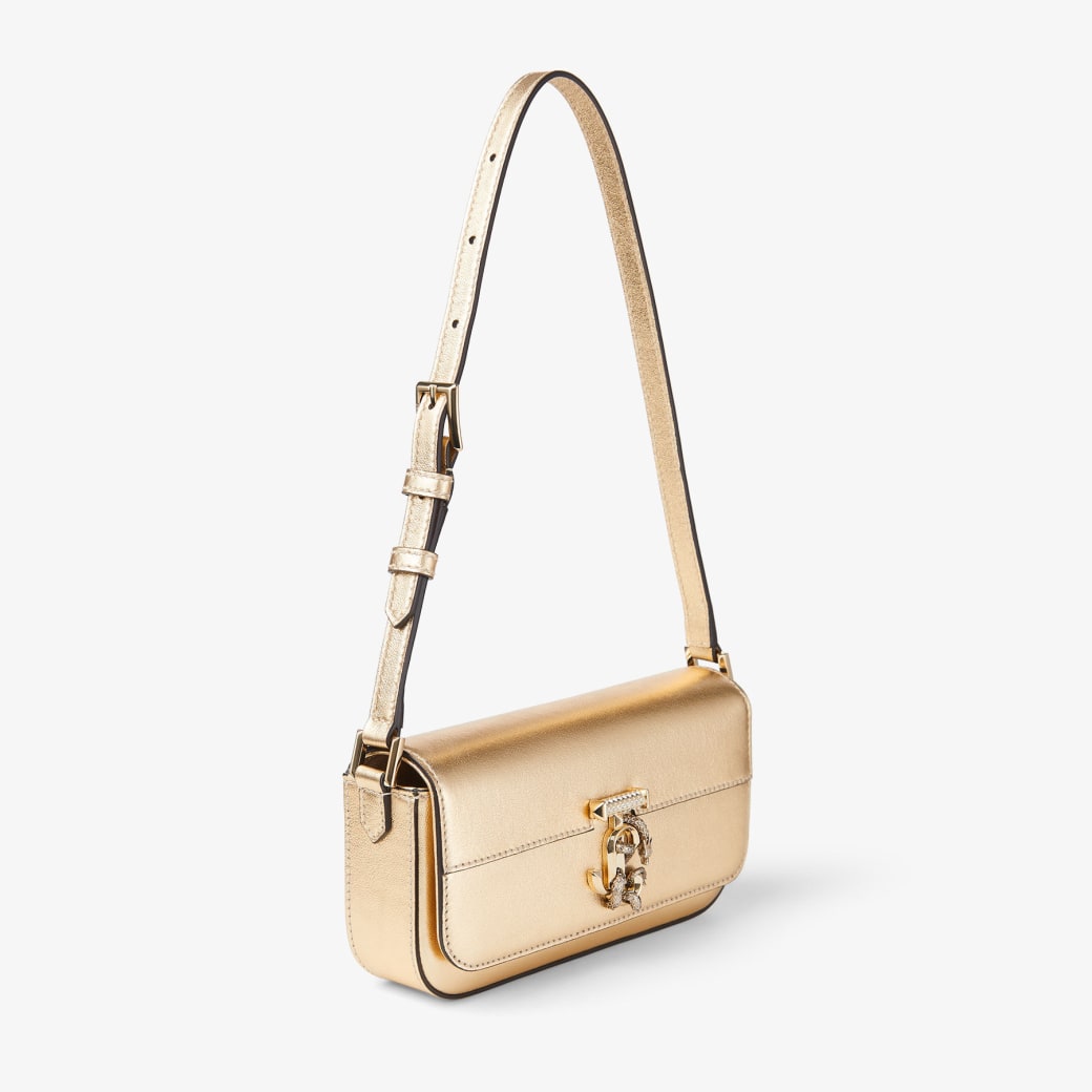 AVENUE MINI SHOULDER | Gold Metallic Nappa Leather Mini Shoulder Bag with  Dragon | Chinese New Year Collection | JIMMY CHOO