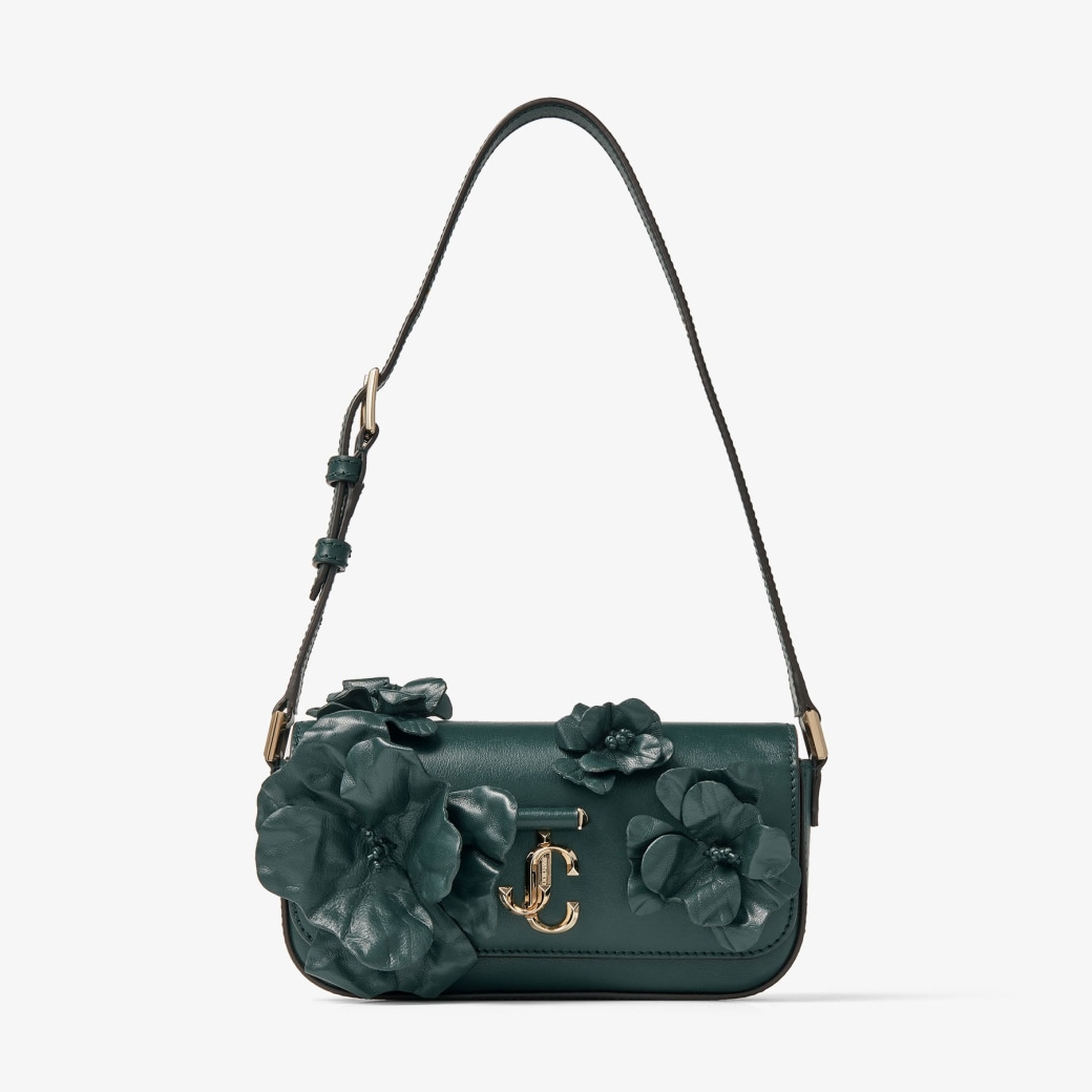 AVENUE MINI SHOULDER | Dark Green Leather Mini Shoulder Bag with 