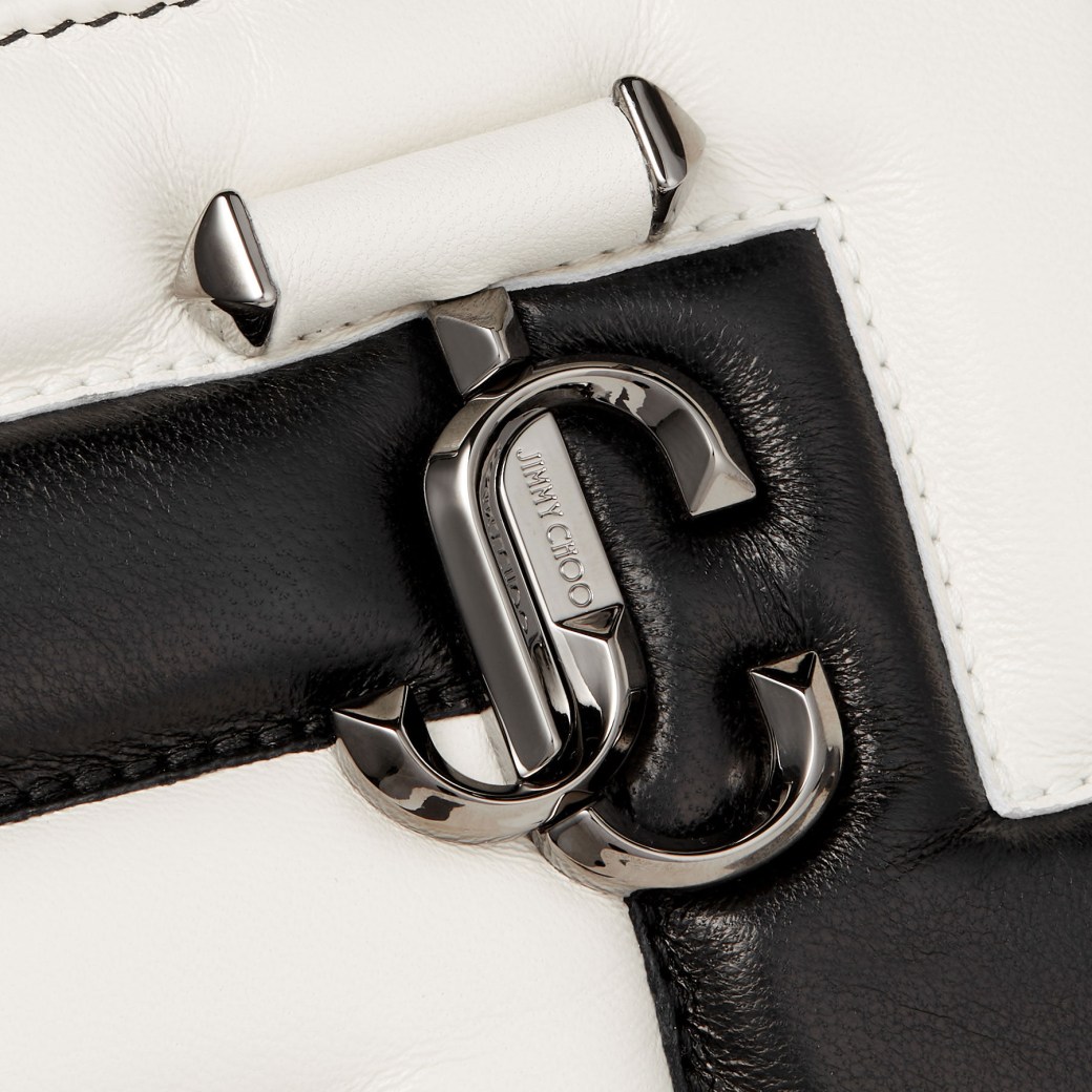 Avenue Slim Shoulder Black and Latte Avenue Nappa Leather