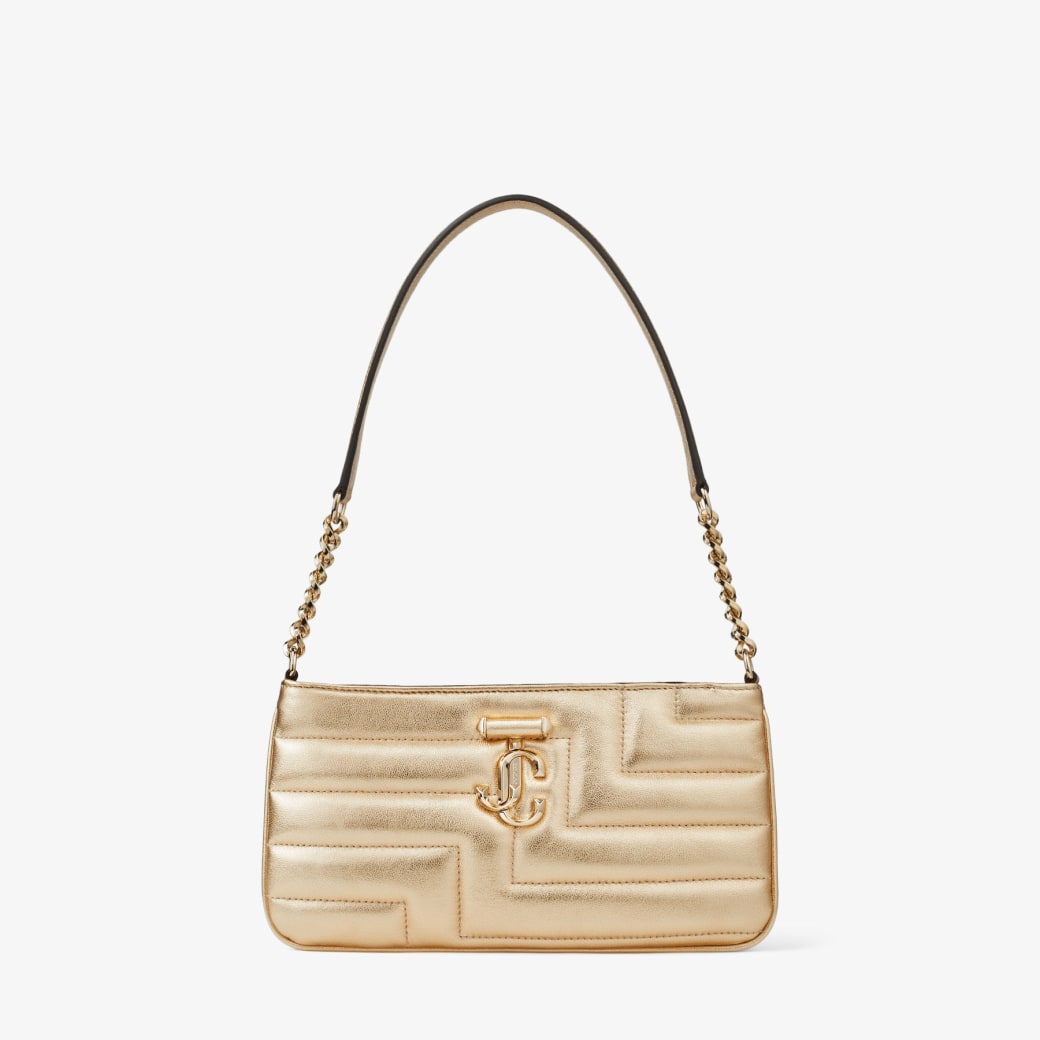 AVENUE SLIM SHOULDER Gold Avenue Metallic Nappa Shoulder Bag