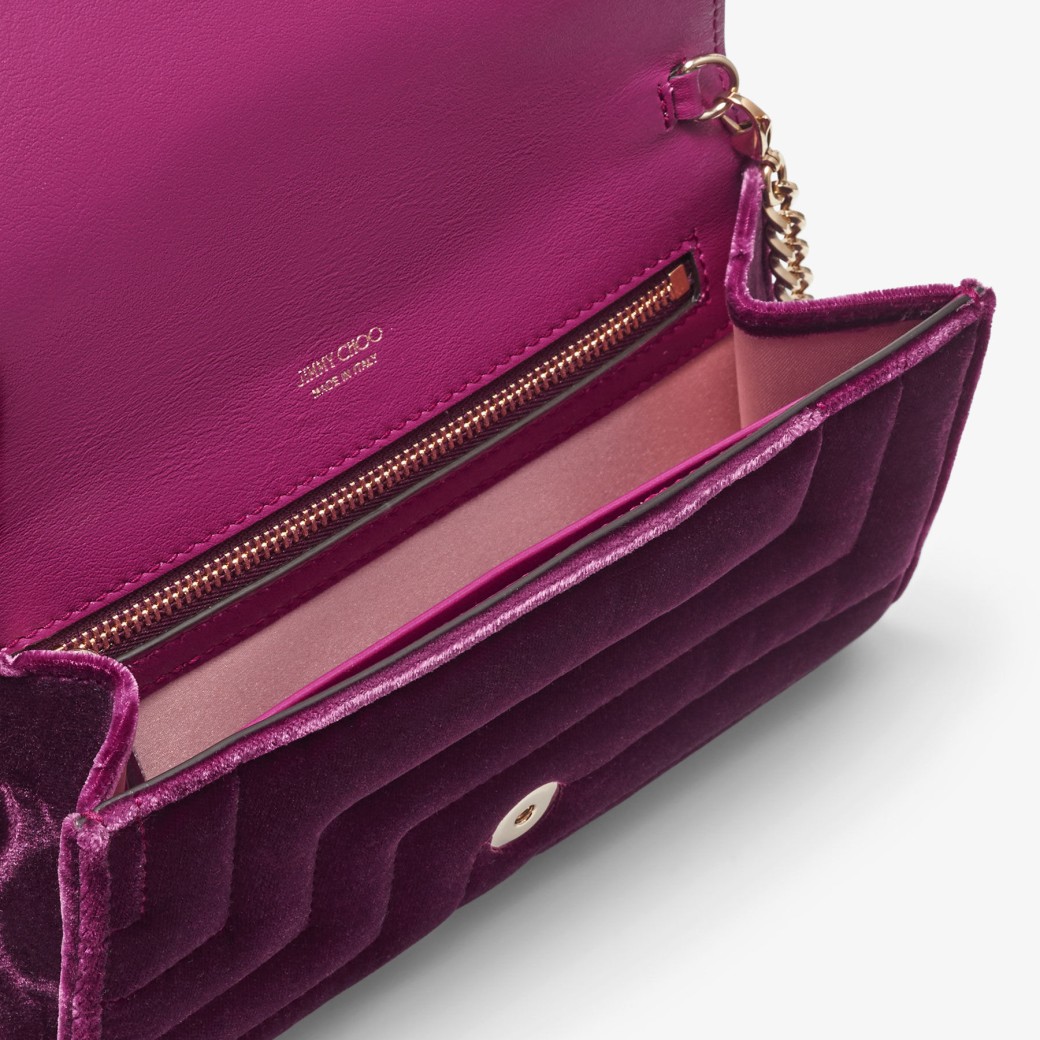 Gg marmont 2.0 matelassé on sale velvet wallet on a chain