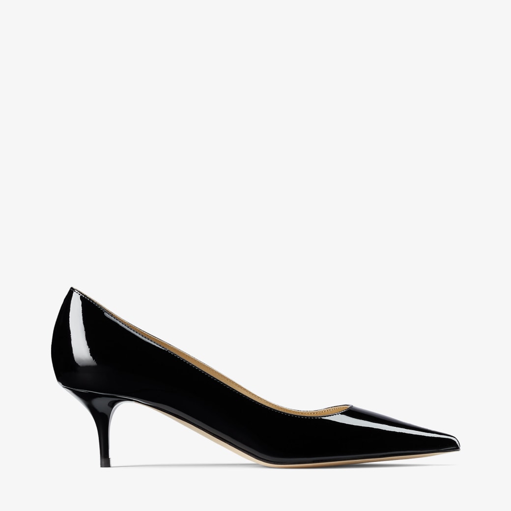Black Patent Leather Fabric Pointed Toe Pumps AZA Women s Collection JIMMY CHOO