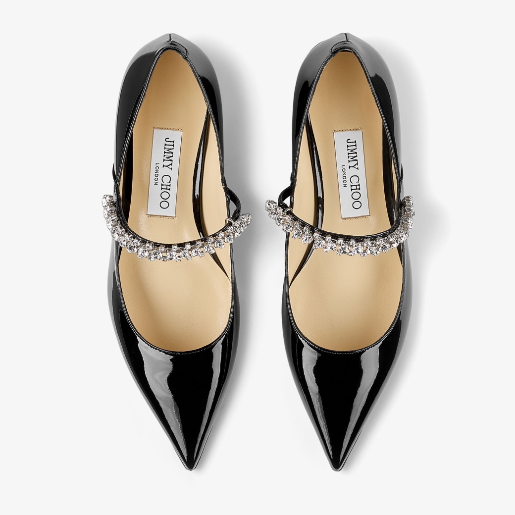 Bing Pump Flat Black Patent Leather Flats JIMMY CHOO