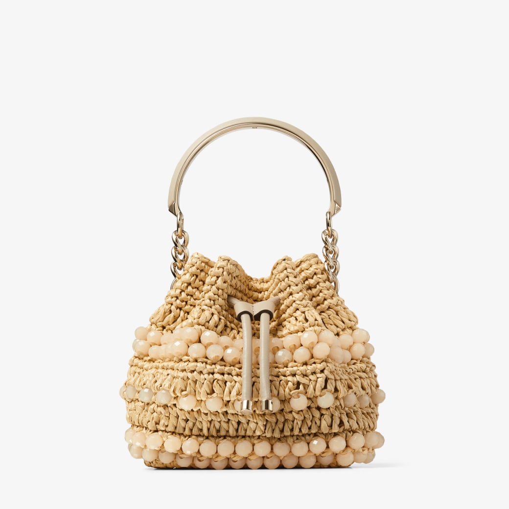 Small Raffia Bucket Tote - Natural