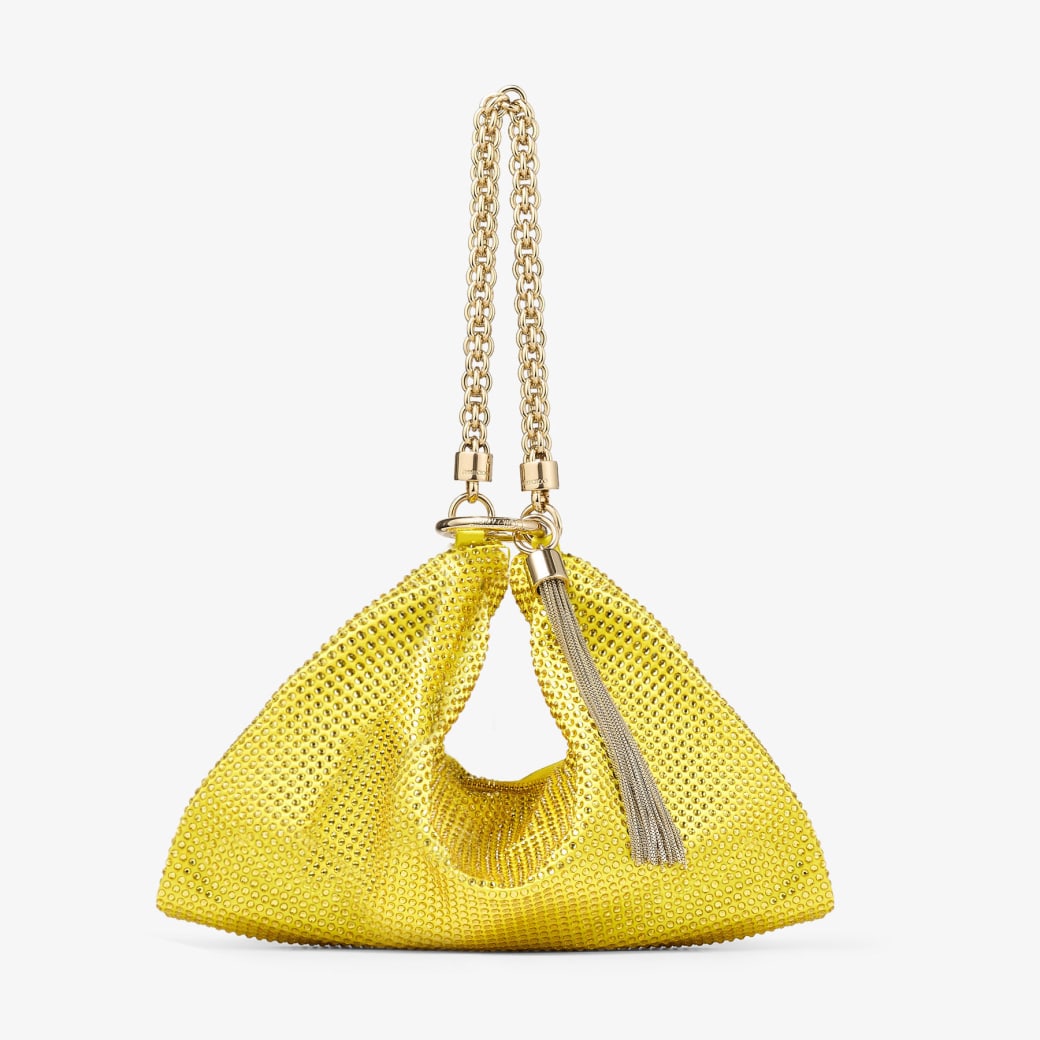 Callie Canary Satin Crystal Clutch JIMMY CHOO AU