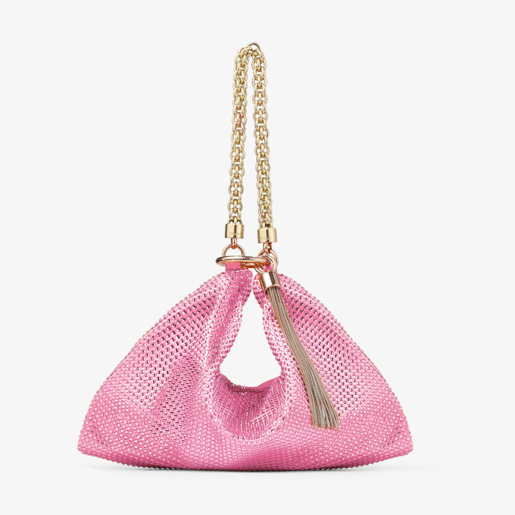 Callie Candy Pink Satin Crystal Clutch JIMMY CHOO AU