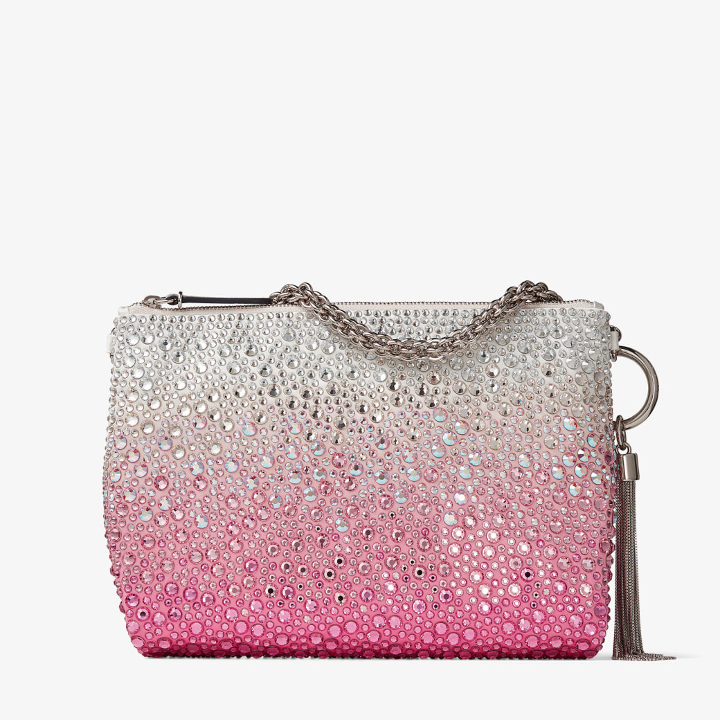 Avenue Mini embellished satin shoulder bag in pink - Jimmy Choo | Mytheresa