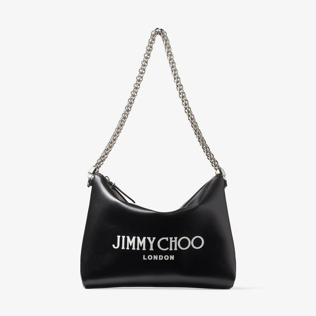 Jimmy Choo Black Velvet Leather Purse Chain Handle Shoulder Bag Evening |  eBay