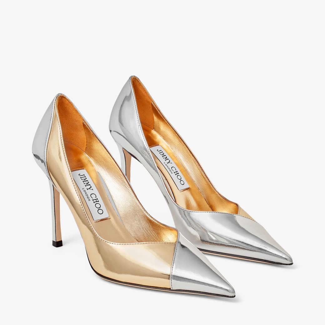 EUC. Gorgeous JIMMY CHOO LANG Dusty Glitter Silver stiletto high heels. | High  heels stilettos, Silver stiletto, Fun heels