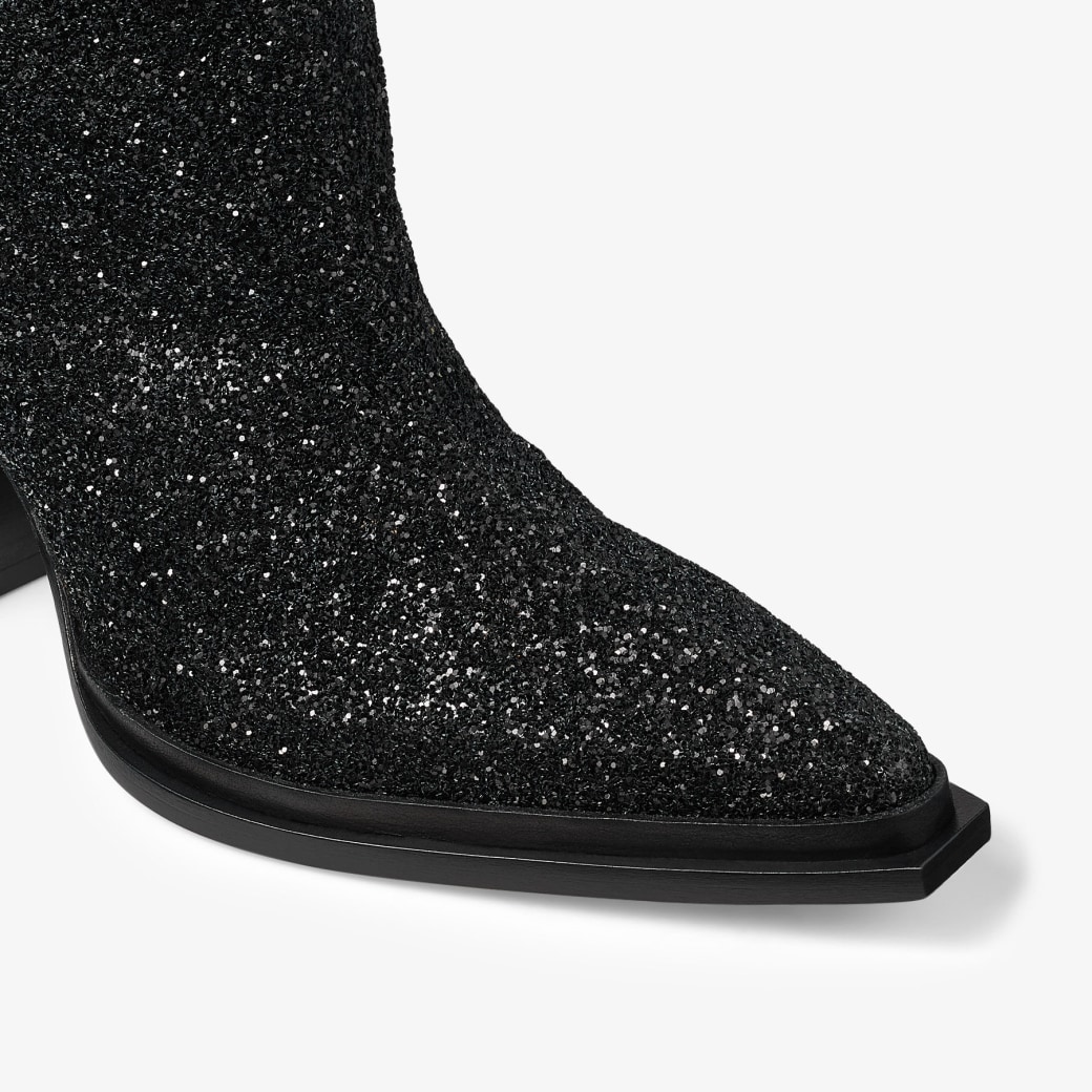 Cece 80 Black Glitter Boots JIMMY CHOO