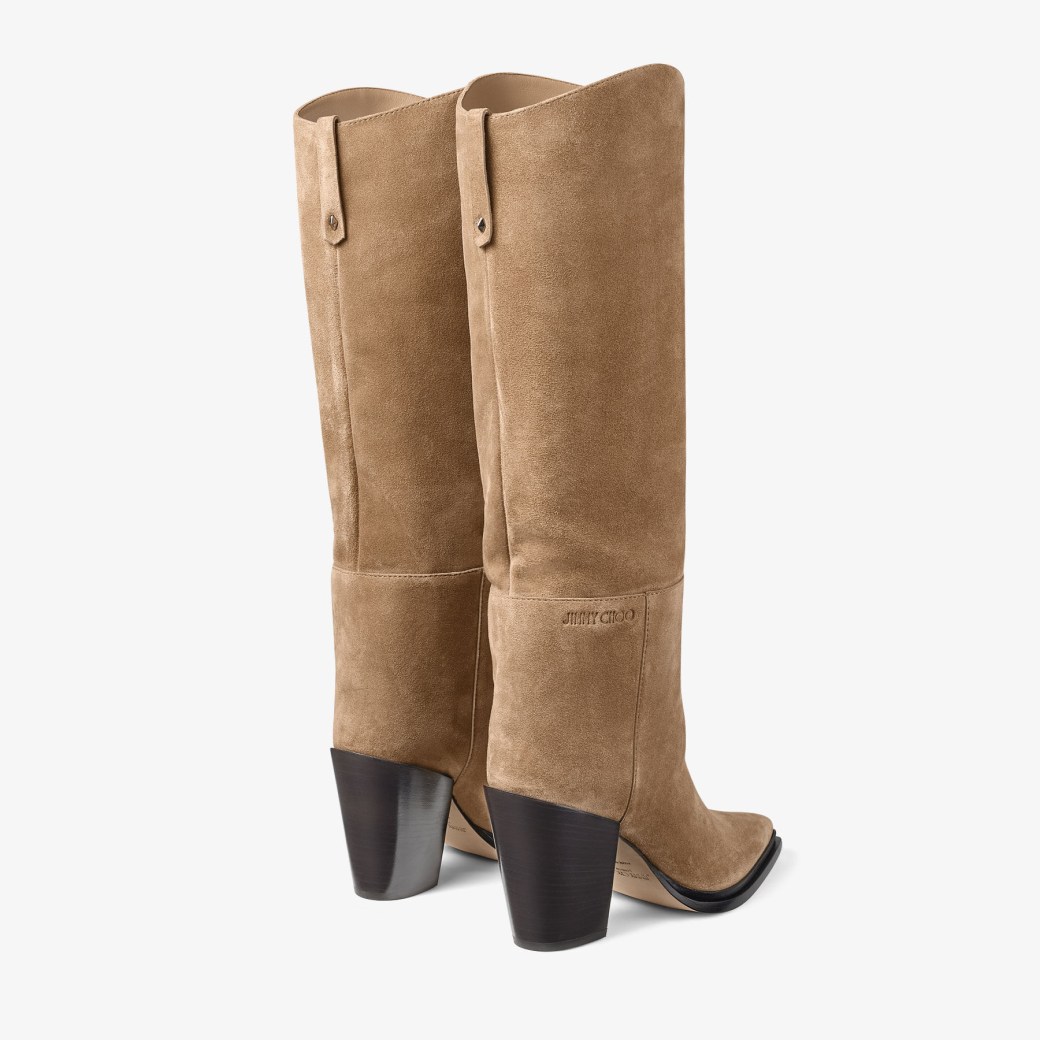 Cece 80 Rattan Velvet Suede Boots JIMMY CHOO