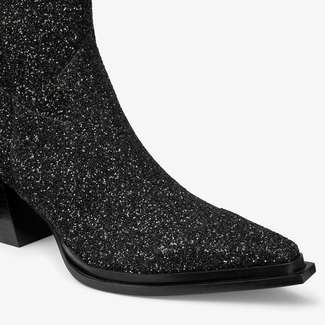 Cece Ankle Boot 60 Black Glitter Fabric Boot JIMMY CHOO