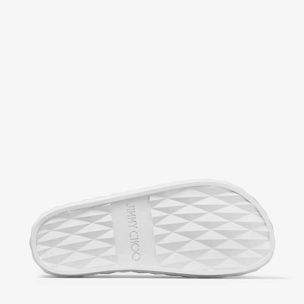 Diamond Slide F White Rubber Diamond Slides JIMMY CHOO