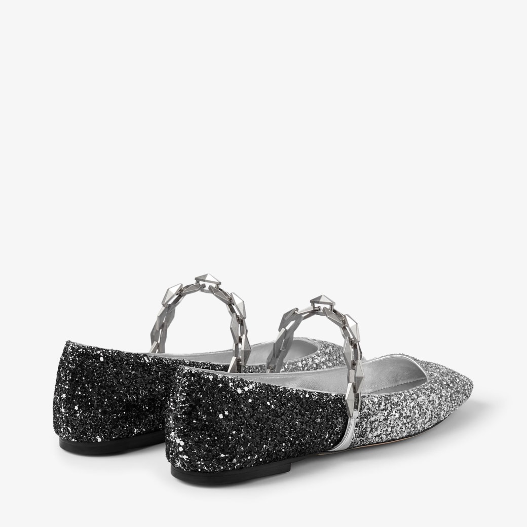 Silver diamond sale flat sandals