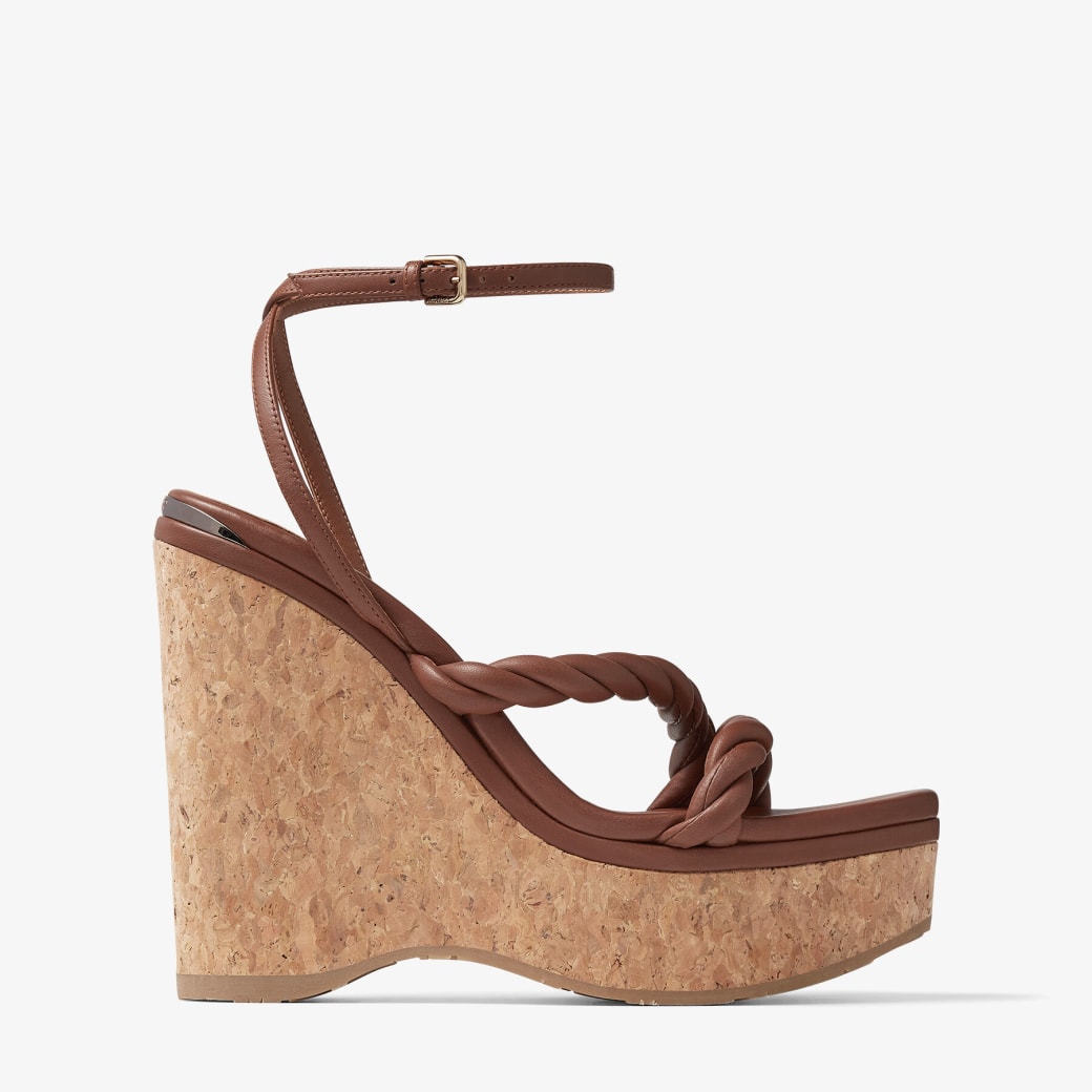Tan suede cheap wedge sandals