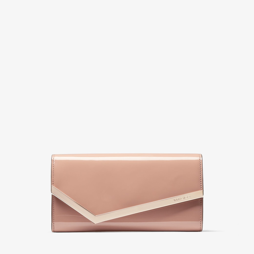 Emmie Ballet Pink Patent Clutch Bag JIMMY CHOO