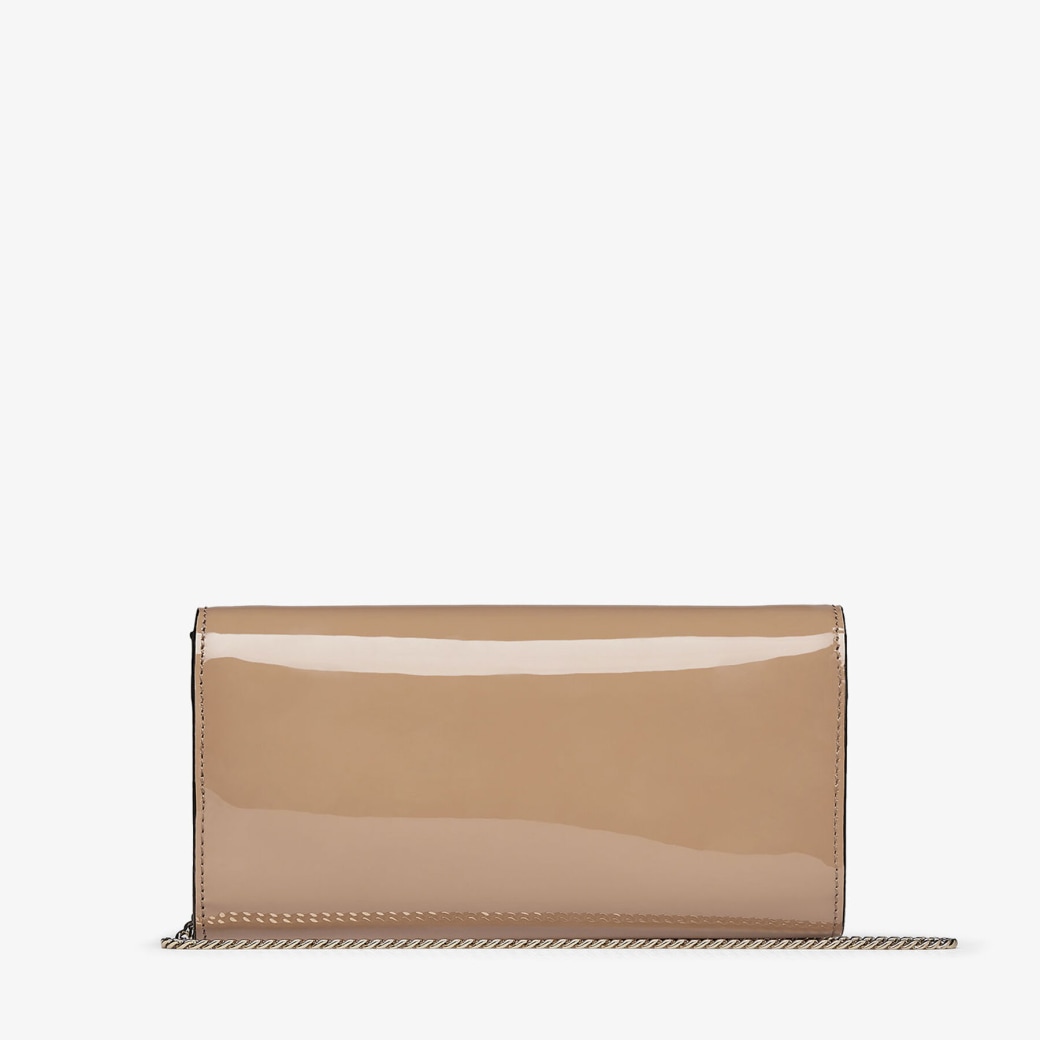 Nude patent hotsell leather clutch
